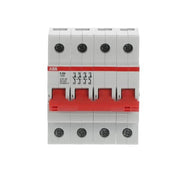 ABB Stotz S&J - Schalter für Reiheneinbau Trennschalter E204/125R 4P,125A,Griff rot