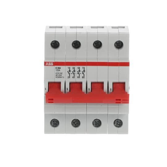ABB Stotz S&J - Schalter für Reiheneinbau Trennschalter E204/125R 4P,125A,Griff rot