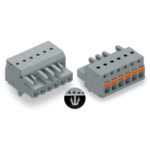 WAGO - Kabelsteckverbinder für Leiterplattensteckverbinder 1-Leiter-Federleiste 2231-116/008-000 Push-inCAGECLAMP,gr − 25 Stück