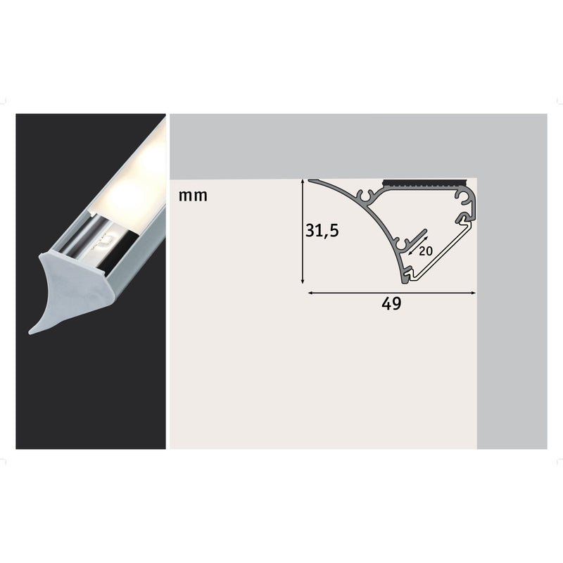 Paulmann - Zubehör/Ersatzteile für Lichtschlauch/-band LED-Strip Profil 704.40