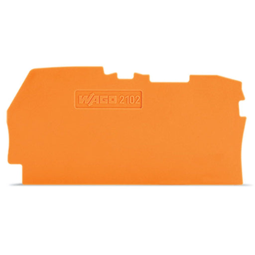 WAGO GmbH & Co. KG - Abschluss- und Zwischenplatte für Reihenklemme Abschluss Zwischenplatte 2102-1292 0,8 mm dick, orange − 25 Stück