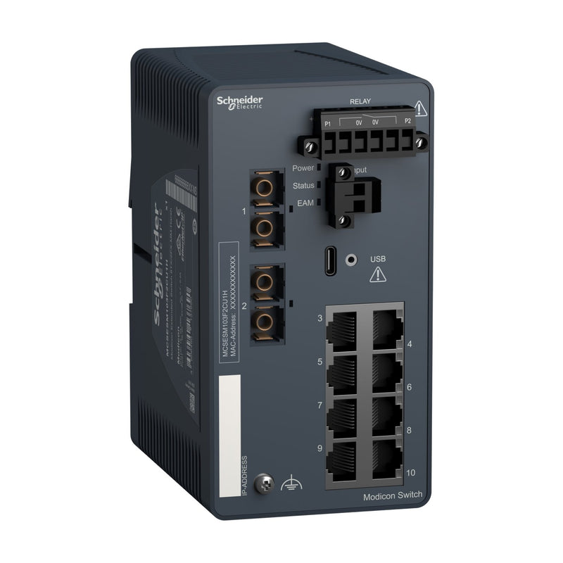 Schneider Electric - Netzwerk Switch Modicon Extended Managed MCSESM103F2CU1H Switch 8Ports Kupfer