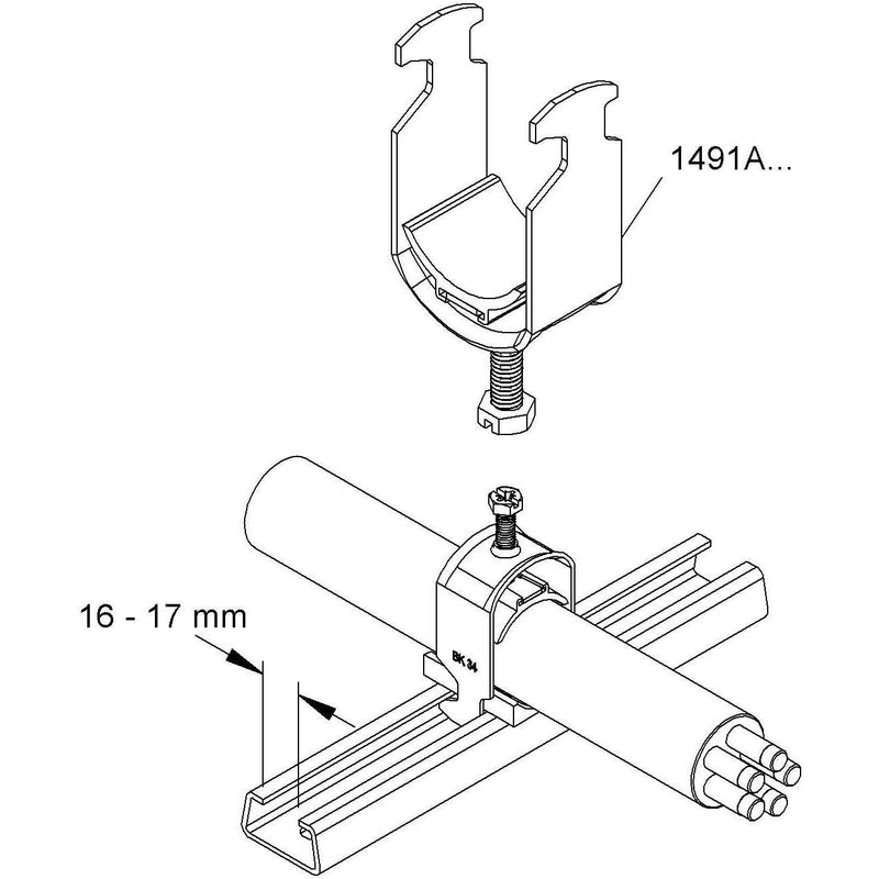 HKL - Bügelschelle 1491A46 − 100 Stück
