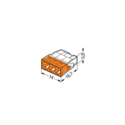 WAGO - Steckklemme Verbindungsdosenklemme 2273-203 3x 0.5-2.5 orange − 100 Stück