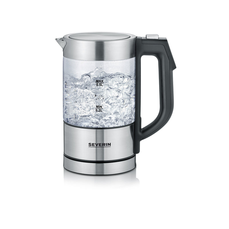 Severin - Wasserkocher Glas-Wasserkocher WK 3458eds-geb/sw 0,5L,40-100Grad