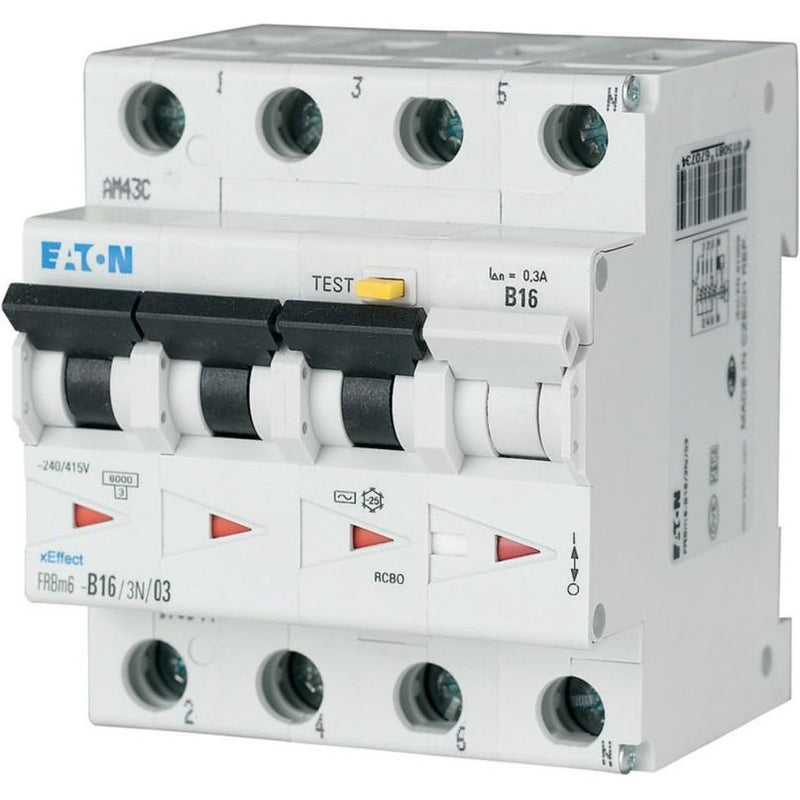 Eaton - Kombination FI-Schalter/Leitungsschutzschalter FI/LS Kombination FRBM6-C16/3N/01-A 16A 100mA