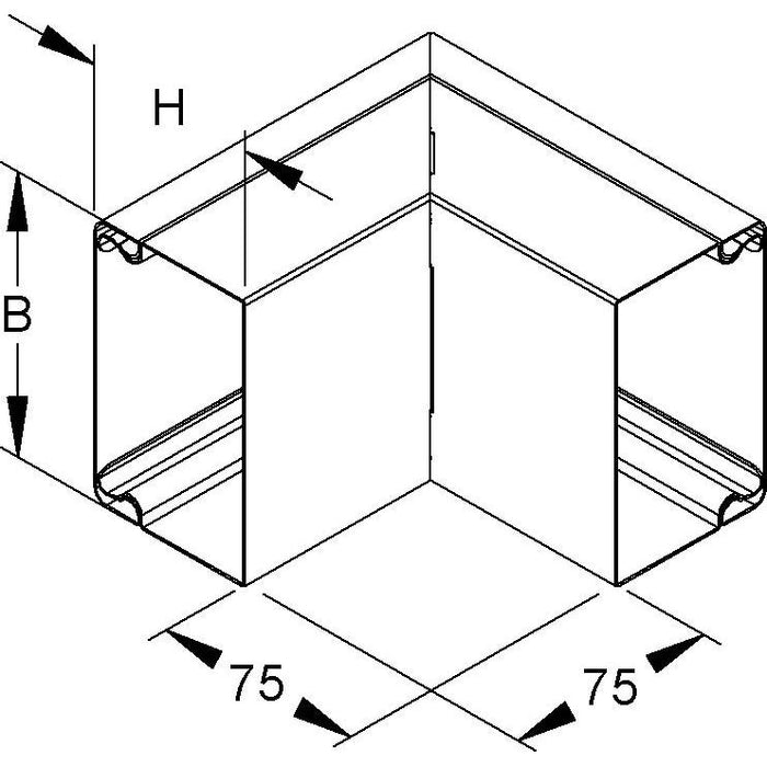 Niedax - Außeneck für Leitungsführungskanal Außeneck 90 Grad LUAC 60.150 − 1 Stück
