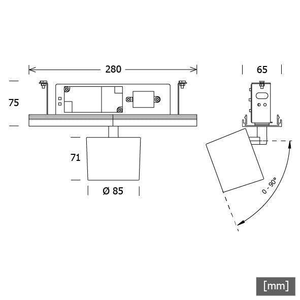 LTS Licht&Leuchten - Downlight/Strahler/Flutlicht Strahlereinsatz LK-ORYO 070. #672185 930, DALI, ws