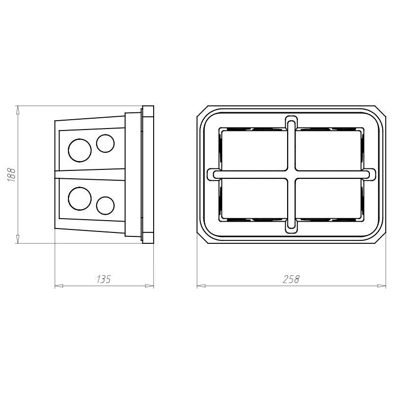 Kaiser - Dose, Gehäuse für Montage in der Wand/Decke Einbaugehäuse 1298-37 universal