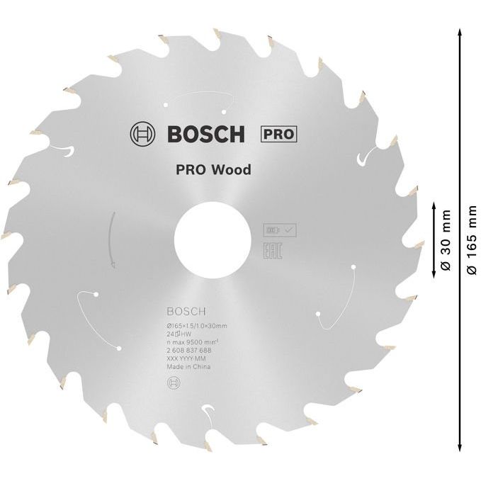 Bosch - Kreissägeblatt PRO Wood cordless 2608837688 Kreissägeblatt 165 x