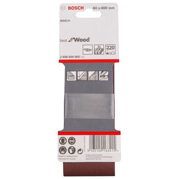 Bosch - Schleifpapier/Schleifvlies PRO X440 Schleifband, 60 x 2608606005 400 mm, G240, 3-tlg
