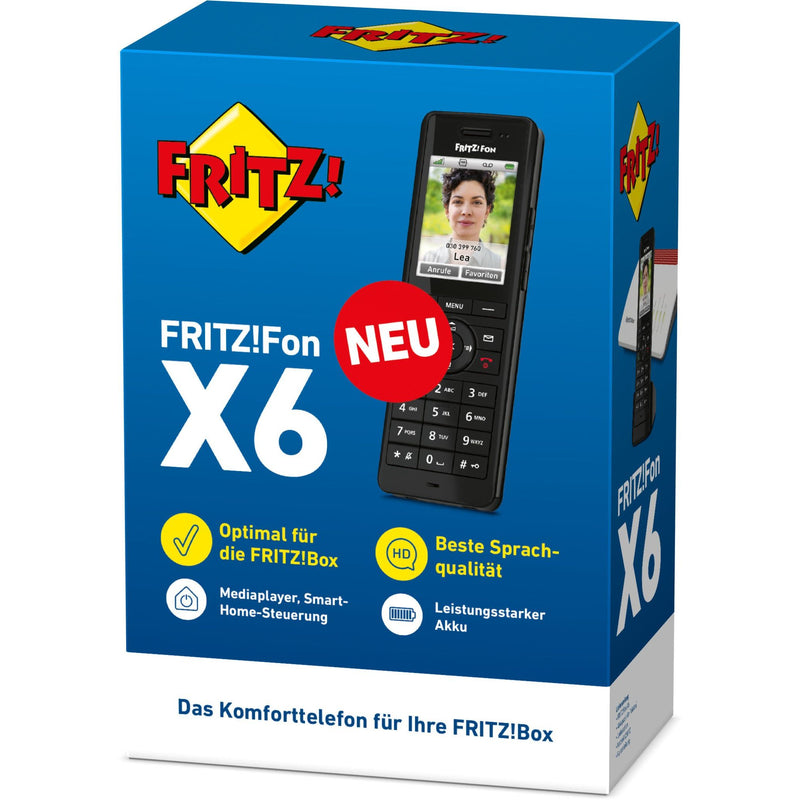 FRITZ - Schnurloses Telefon DECT Telefon FRITZ!Fon X6 schwarz