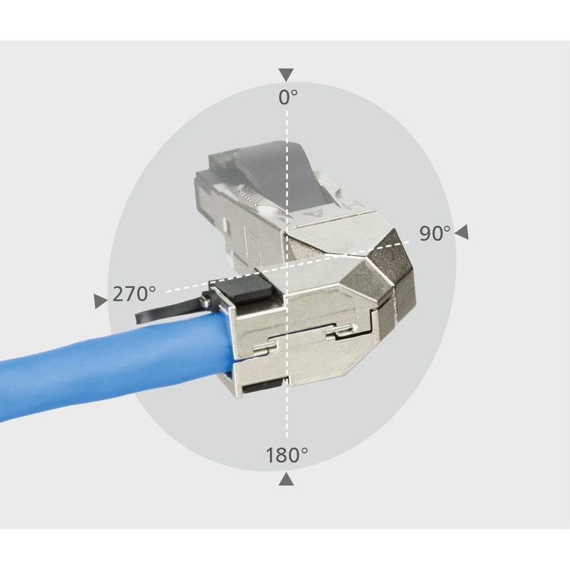Metz Connect - Modularer Steckverbinder RJ45 Stecker Cat.6A 130E405042-E Kabelzuführ.360 Grad − 1 Stück