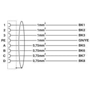 Phoenix Contact - Energiekabel < 1 kV, für ortsveränderlichen Einsatz Kabelstecker K-7E - OE/5,#1619314 kunststoffumspritzt − 2 Stück