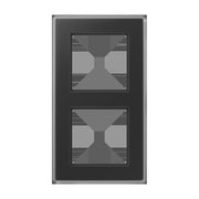 Jung - Abdeckrahmen Glasrahmen 2fach AV 582 GLM SW schwarz (Glas)