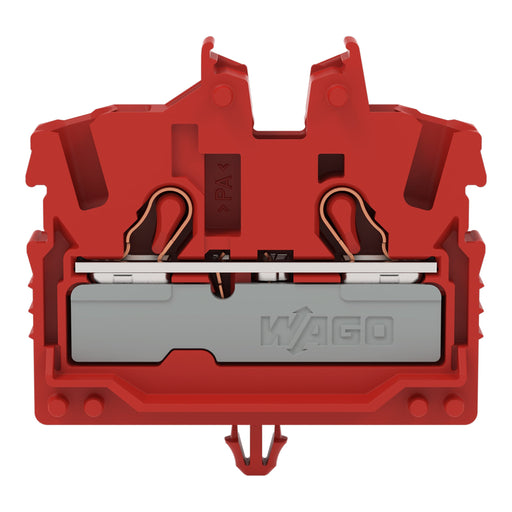 WAGO - Ein- und mehrpolige Klemmenleiste 2-LeiterMini-Durchgangskl. 2052-313 2,5 mm²,rot − 100 Stück