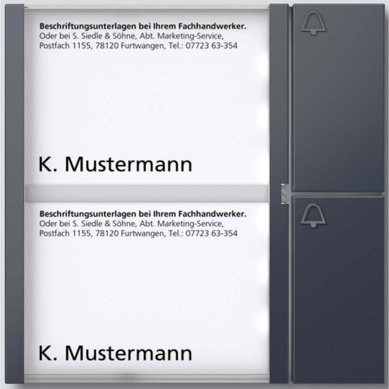 Siedle&Söhne - Funktionsmodul für Türkommunikation Tasten-Modul TM 612-2 AG anthrazitgrau