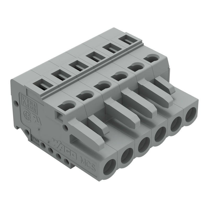 WAGO - Kabelsteckverbinder für Leiterplattensteckverbinder 1-Leiter-Federleiste 231-106/102-000 CAGECLAMP,2,5 mm²,gr − 50 Stück