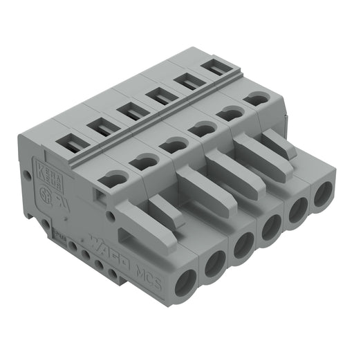 WAGO - Kabelsteckverbinder für Leiterplattensteckverbinder 1-Leiter-Federleiste 231-106/102-000 CAGECLAMP,2,5 mm²,gr − 50 Stück