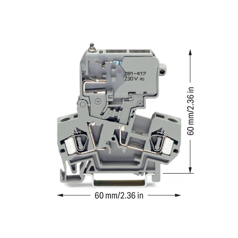 WAGO - Sicherungs-Reihenklemme Sicherungsklemme 281-611/281-417 0,08-4mmq grau