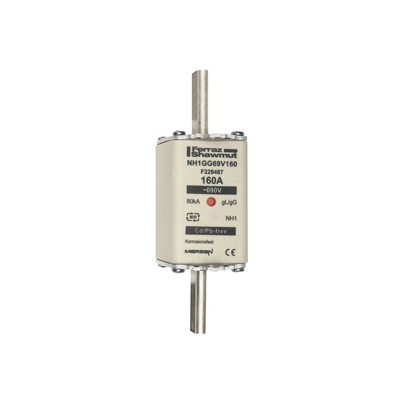 Mersen - Messersicherung NH-Sicherungseinsatz SF NH1GG69V160 Gr.1 gG 160A/690V KM − 3 Stück