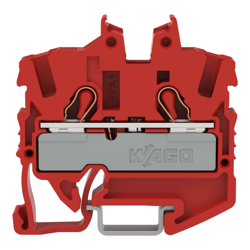 WAGO - Durchgangs-Reihenklemme 2-LeiterMini-Durchgangskl. 2052-1203 2,5 mm²,rot − 100 Stück