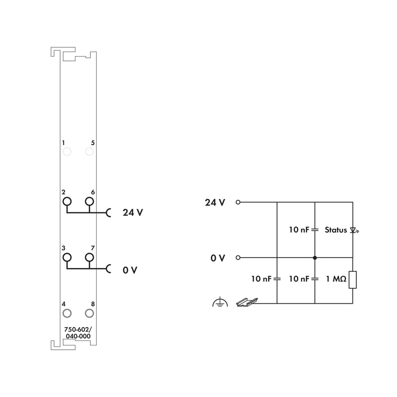 WAGO - Feldbus, Dez. Peripherie - Einspeise- und Segmentmodul Potentialeinspeisung 750-602/040-000 XTR