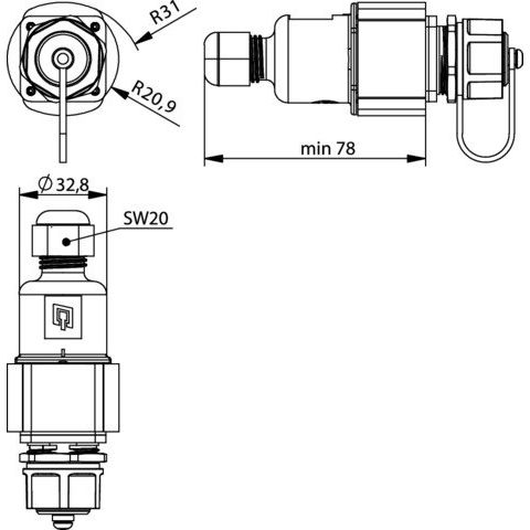 Telegärtner - Kommunikationsanschlussdose Kupfer Industrie STX V1 Freie Anschlussdose 100007449 RJ45 Modul B Cat.6A