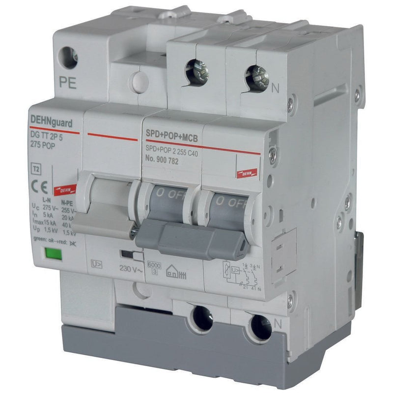 DEHN - Überspannungsableiter für Energietechnik/Stromversorgung Schutzeinrichtungen SPD+POP 2 255 C40 für Überspannungen
