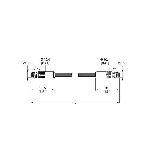 Turck - Rundsteckverbinder, feldkonfektionierbar (Industriesteckverbinder) Verbindungsleitung PSGS4MPSGS4M4422012M Industrial Ethernet