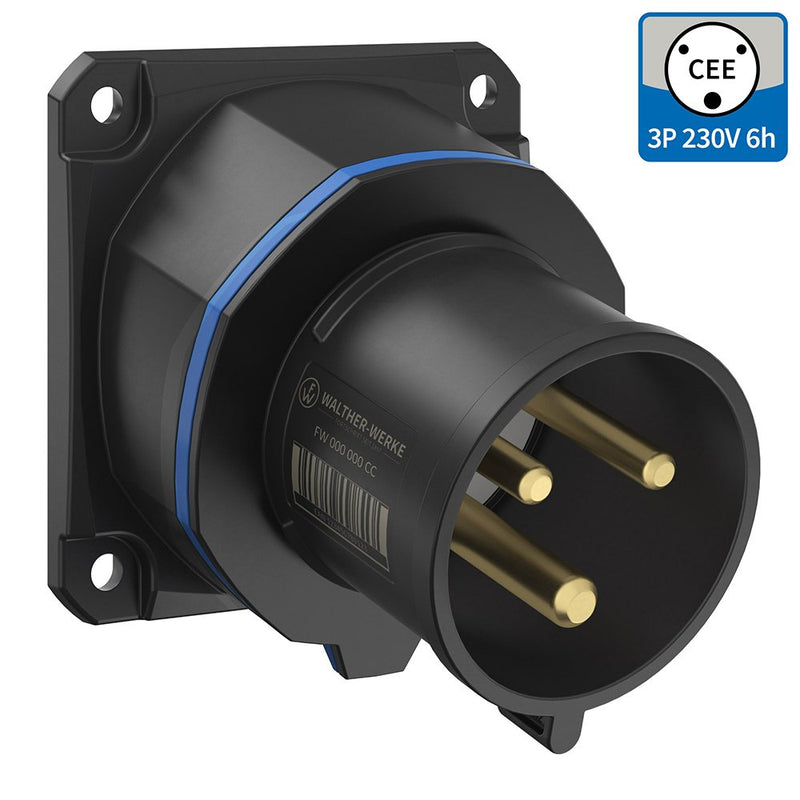 Walther Werke - CEE-Gerätestecker (IEC 60309) CEE NEO Anbaugerätestecker FW733306SK schräg 32A 3P 6h