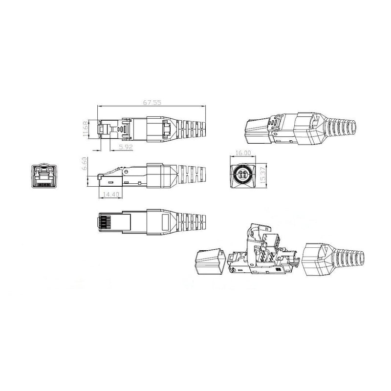EFB-Elektronik - Modularer Steckverbinder RJ45-Stecker Cat.6 88035.1 AWG22-27 Metall