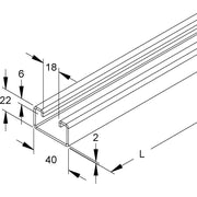 Niedax - Stiel/Profilschiene Ankerschiene 2986/2 BO − 2 Meter