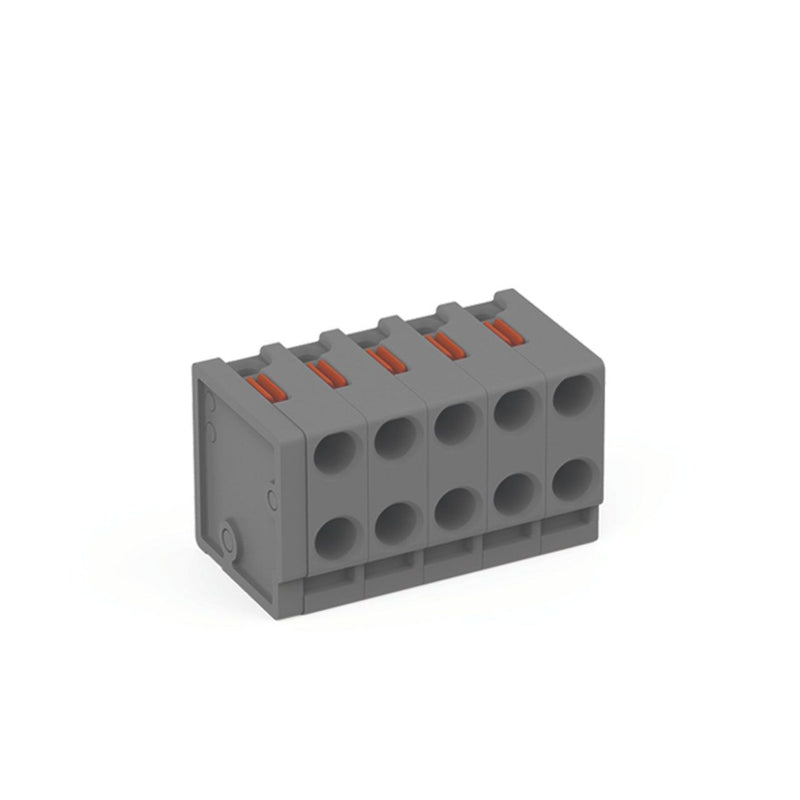 WAGO - Leiterplattenklemme 2-Leiter-Federleiste 252-305 PUSH WIRE,grau − 100 Stück
