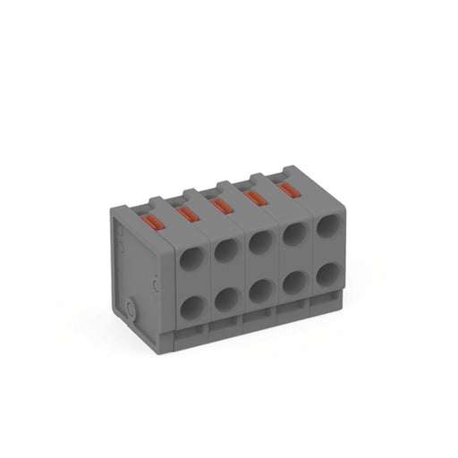 WAGO - Leiterplattenklemme 2-Leiter-Federleiste 252-305 PUSH WIRE,grau − 100 Stück