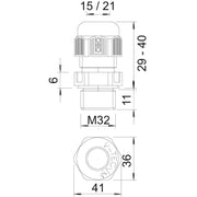 OBO Bettermann - Kabelverschraubung Verschraubung V-TEC VM32 SGR Vollmetrisch