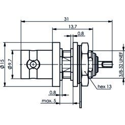 Telegärtner - Koax-Steckverbinder BNC-Einbaubuchse bl 100023579 75Ohm löt
