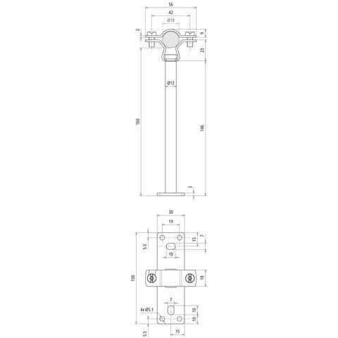 DEHN - Leitungshalter für Blitzschutz HVI-L+ Ex W160 holder LH ZS 18EXW160 BPV2A