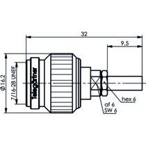 Telegärtner - Koax-Steckverbinder TNC-Kabelstecker 50Ohm 100023739 cr/cr, G3 (RG178B/U)