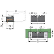 WAGO GmbH & Co. KG - Leiterplattensteckverbinder THR - Stiftleiste Lötstift 231 - 43#4044918936491 1,0x1,0,abgew.,sw − 170 Stück