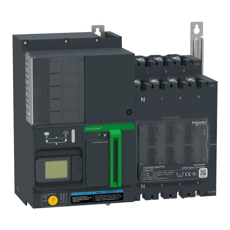 Schneider Electric - Lastschalter Netzumschaltung autom. TA25D4L2502TPE 250A 230V 4P LCD