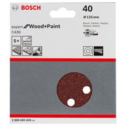 Bosch - Schleifpapier/Schleifvlies Schleifblatt C430, 125 mm, 2608605640 40 8 Löcher Klett