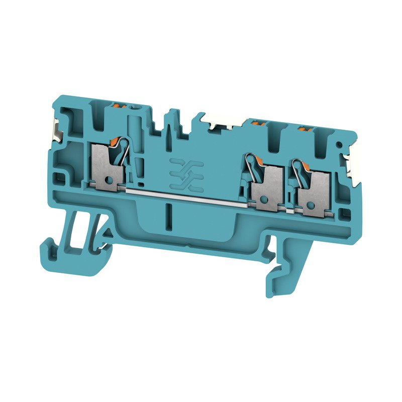 Weidmüller - Durchgangs-Reihenklemme Klemme A3C 1.5 DL BL PUSH IN, 1.5 mm² − 50 Stück