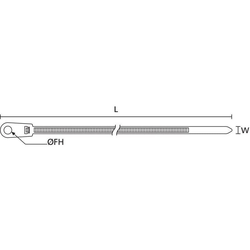 HellermannTyton - Kabelbinder Befestigungsbinder T50MR-W-BK-C1 215x4,6mm sw − 100 Stück