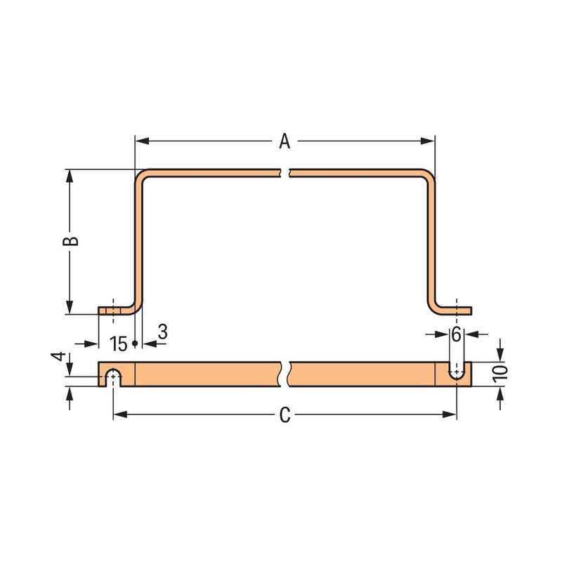 WAGO - Sammelschiene Sammelschienenbügel 790-193 Cu 10mm x 3mm 8E/A
