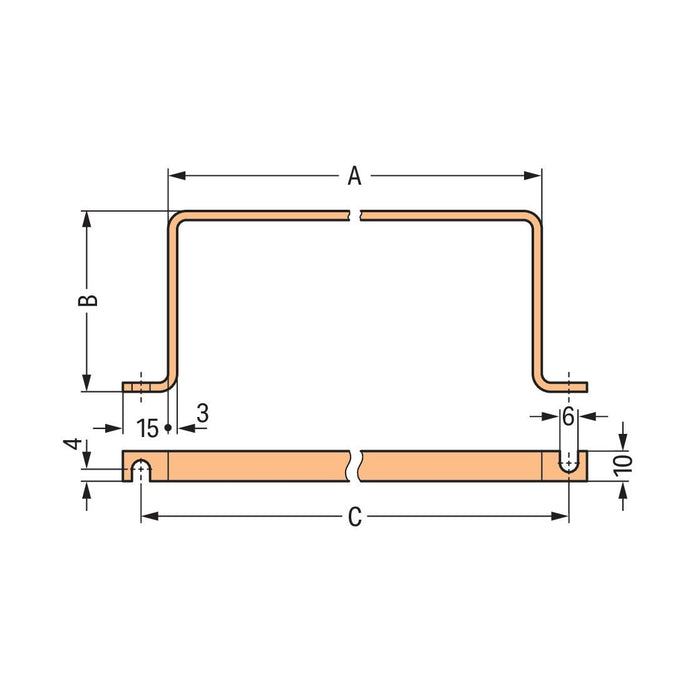 WAGO GmbH &amp; Co. KG - Sammelschiene Sammelschienenbügel 790-193 Cu 10mm x 3mm 8E/A  − 1 Stück
