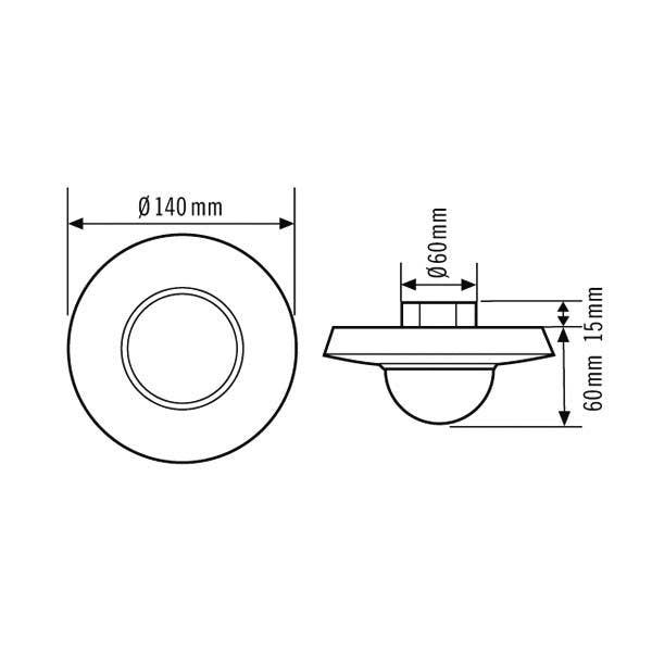 ESYLUX - Bewegungsmelder/Präsenzmelder komplett Decken-Präsenzmelder PD 360i/24 UP, 360 Grad