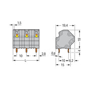 WAGO - Leiterplattenklemme 745-3208 4mm² − 36 Stück