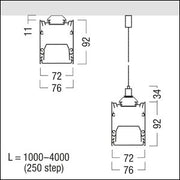 Zumtobel - Mechanisches Zubehör/Ersatzteile für Leuchten Kanal für LED-Lichtlinie SLN2-C MSC L1000 SR silber