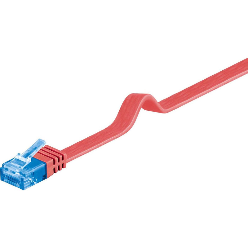 Goobay - Patchkabel Kupfer Flachkabel U/UTP Cat6a 96333 rot 3m